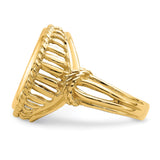 14 mm 14k Yellow Gold coin bezel ring for US 3¢ Trime Three Cent Silver — additional image